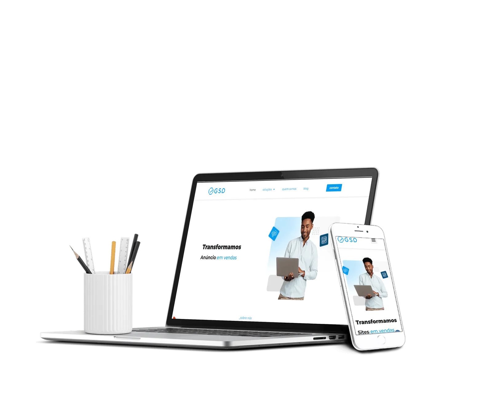 Interface de site de alta performance